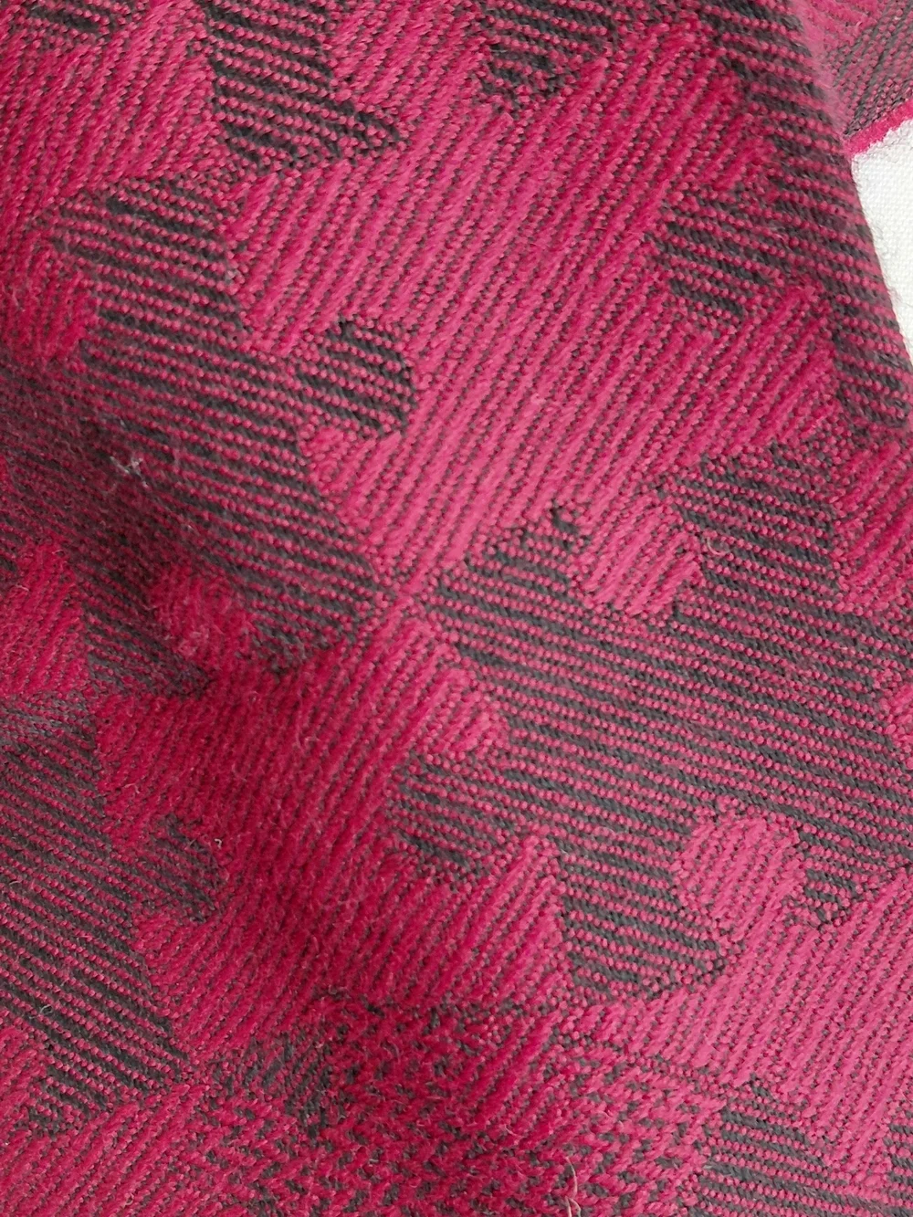 Red & Black Jacquard Wool Scarf for Men